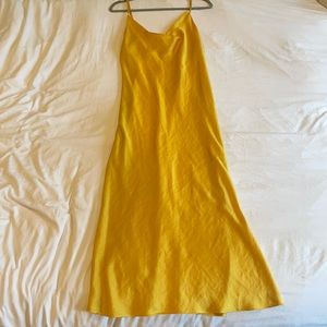 Topshop US 8 yellow maxi dress (never-worn)